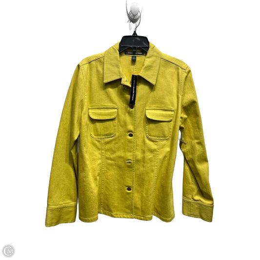 Jacket Denim By Ellen Tracy In Chartreuse, Size: 14