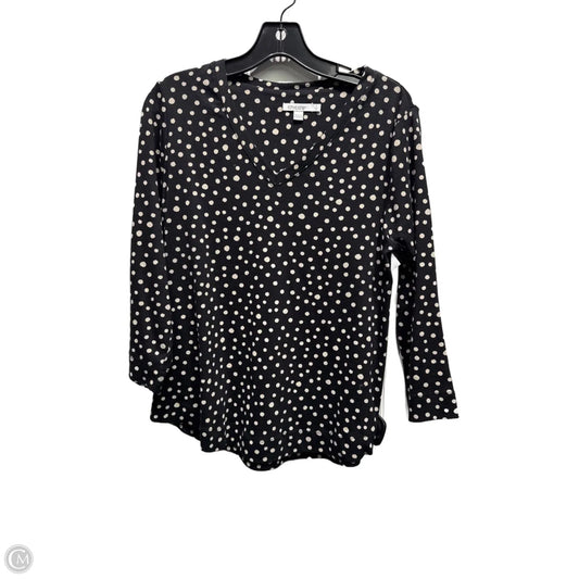 Top Long Sleeve By Chicos In Black & White, Size: M