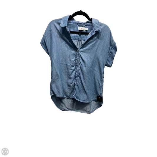 Top Short Sleeve By Vineyard Vines In Blue Denim, Size: 0