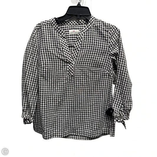 Top Long Sleeve By Vineyard Vines In Black & White, Size: Xs