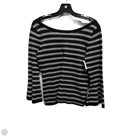Top Long Sleeve By White House Black Market In Black & White, Size: M