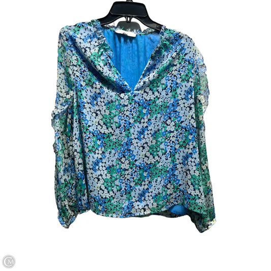 Top Long Sleeve By Loft In Blue & Green, Size: M
