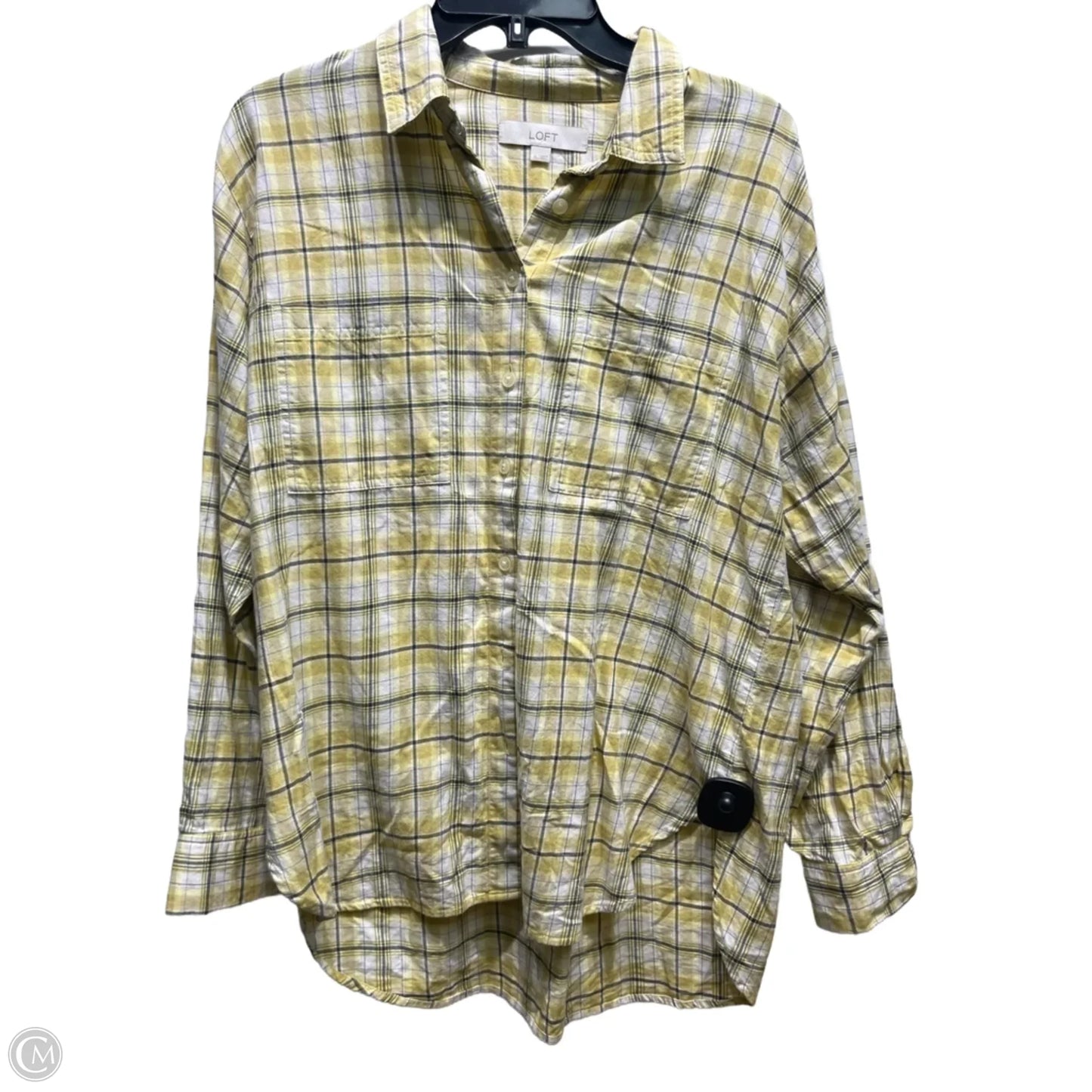 Top Long Sleeve By Loft In Blue & Yellow, Size: M