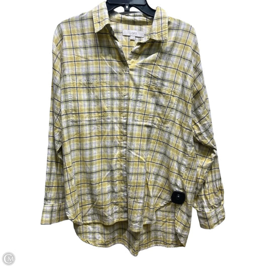 Top Long Sleeve By Loft In Blue & Yellow, Size: M