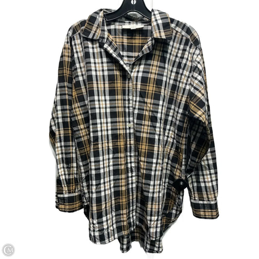 Top Long Sleeve By Loft In Black & Tan, Size: S