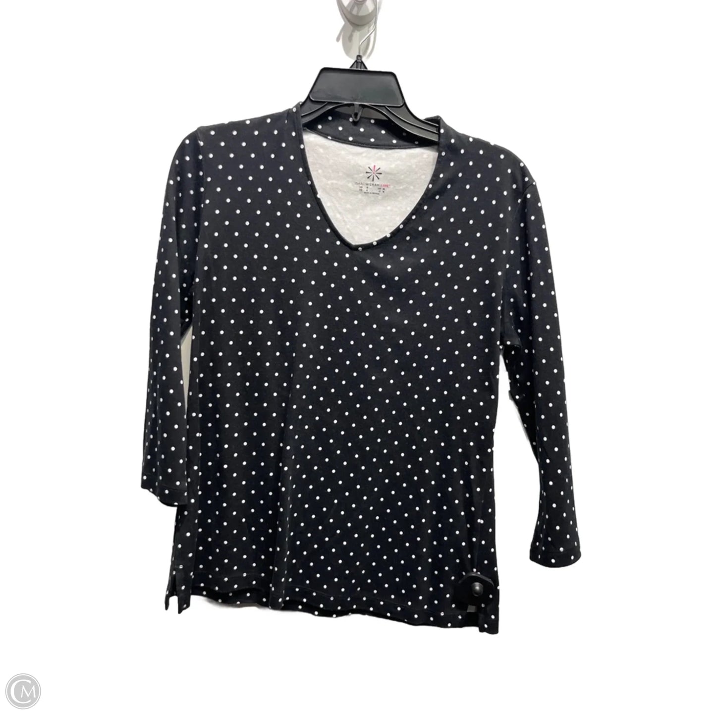 Top Long Sleeve By Isaac Mizrahi Live Qvc In Black & White, Size: S