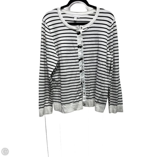 Sweater Cardigan By Charter Club In Black & White, Size: Xxl