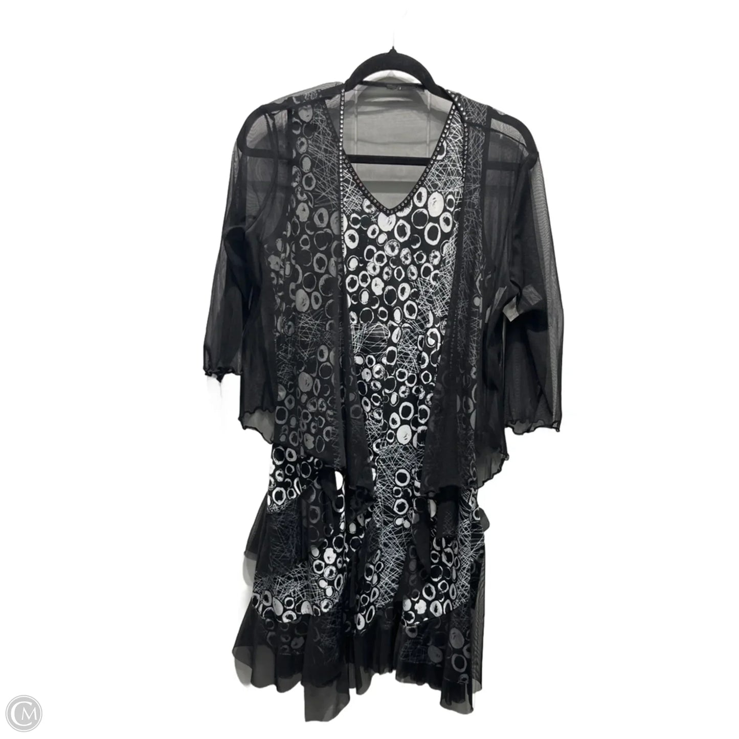 Dress Set 2pc By CHRISTALINE In Black & White, Size: M