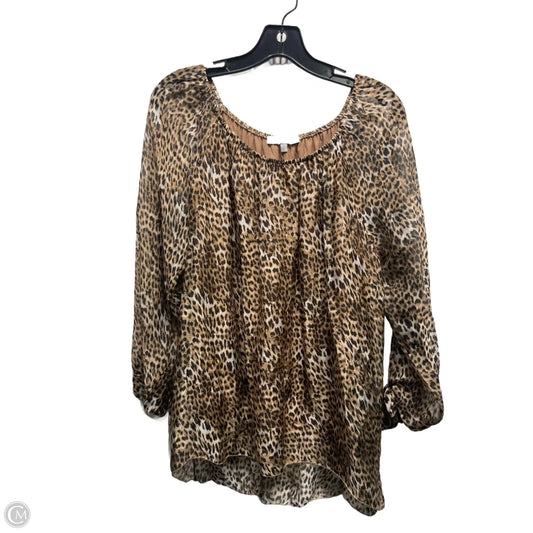 Blouse Long Sleeve By Tempo Paris In Animal Print, Size: S