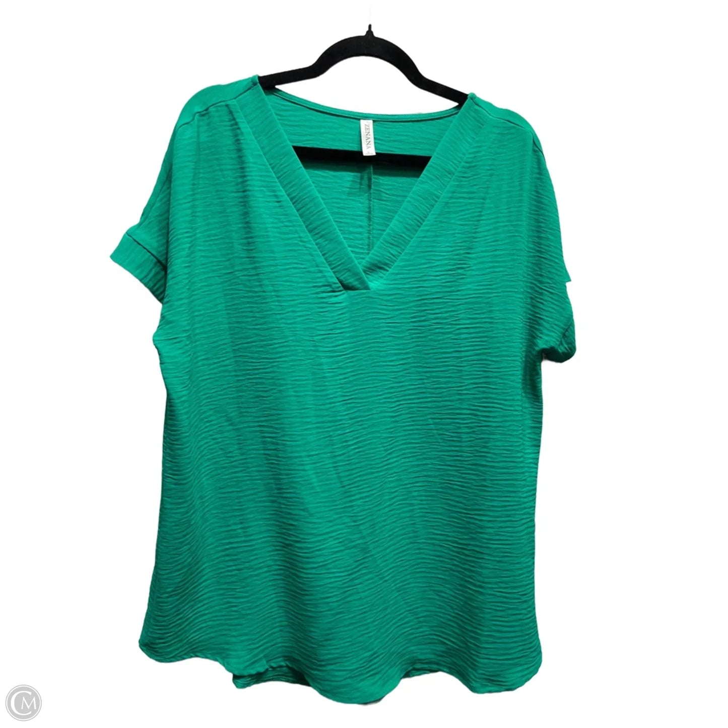 Top Short Sleeve By Zenana In Green, Size: L
