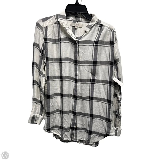 Top Long Sleeve By Loft In Black & White, Size: M