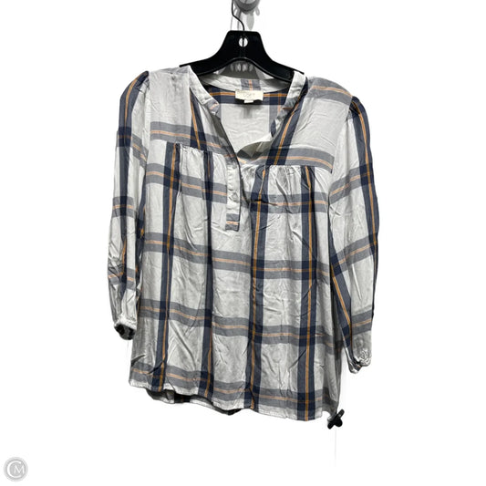 Top Long Sleeve By Loft In Blue & Orange, Size: S