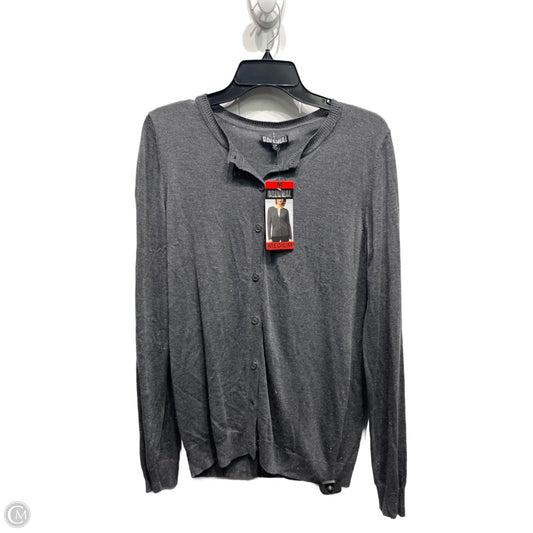 Sweater Cardigan By Nicole Miller In Grey, Size: M