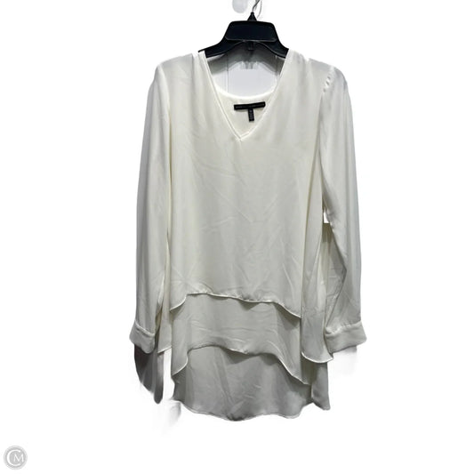 Top Long Sleeve By White House Black Market In Ivory, Size: 12