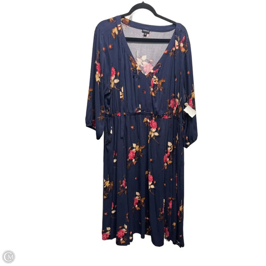 Dress Casual Short By Torrid In Blue & Pink, Size: 2x