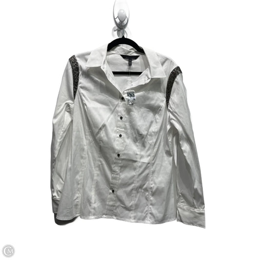 Top Long Sleeve By White House Black Market In White, Size: 10