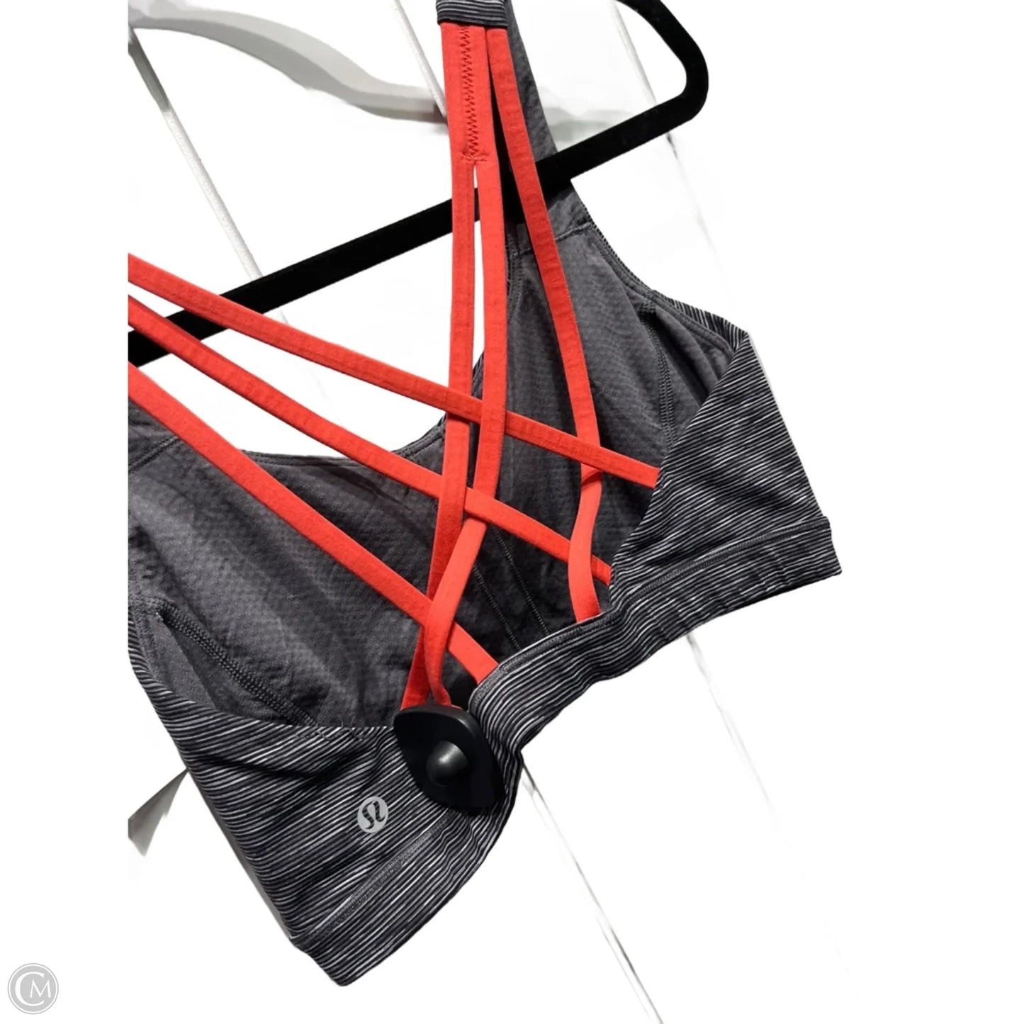 Athletic Bra By Lululemon In Black & Grey, Size: 6