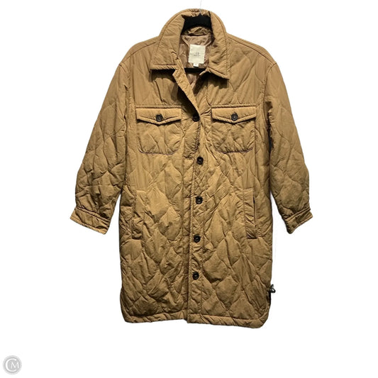 Coat Puffer & Quilted By Thread And Supply In Tan, Size: S