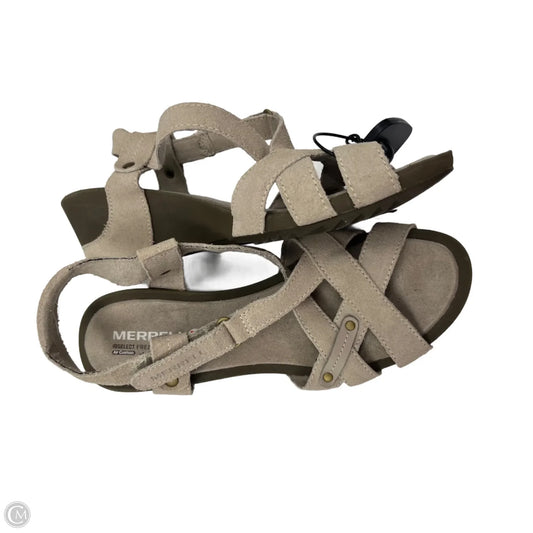 Sandals Heels Wedge By Merrell In Grey, Size: 8
