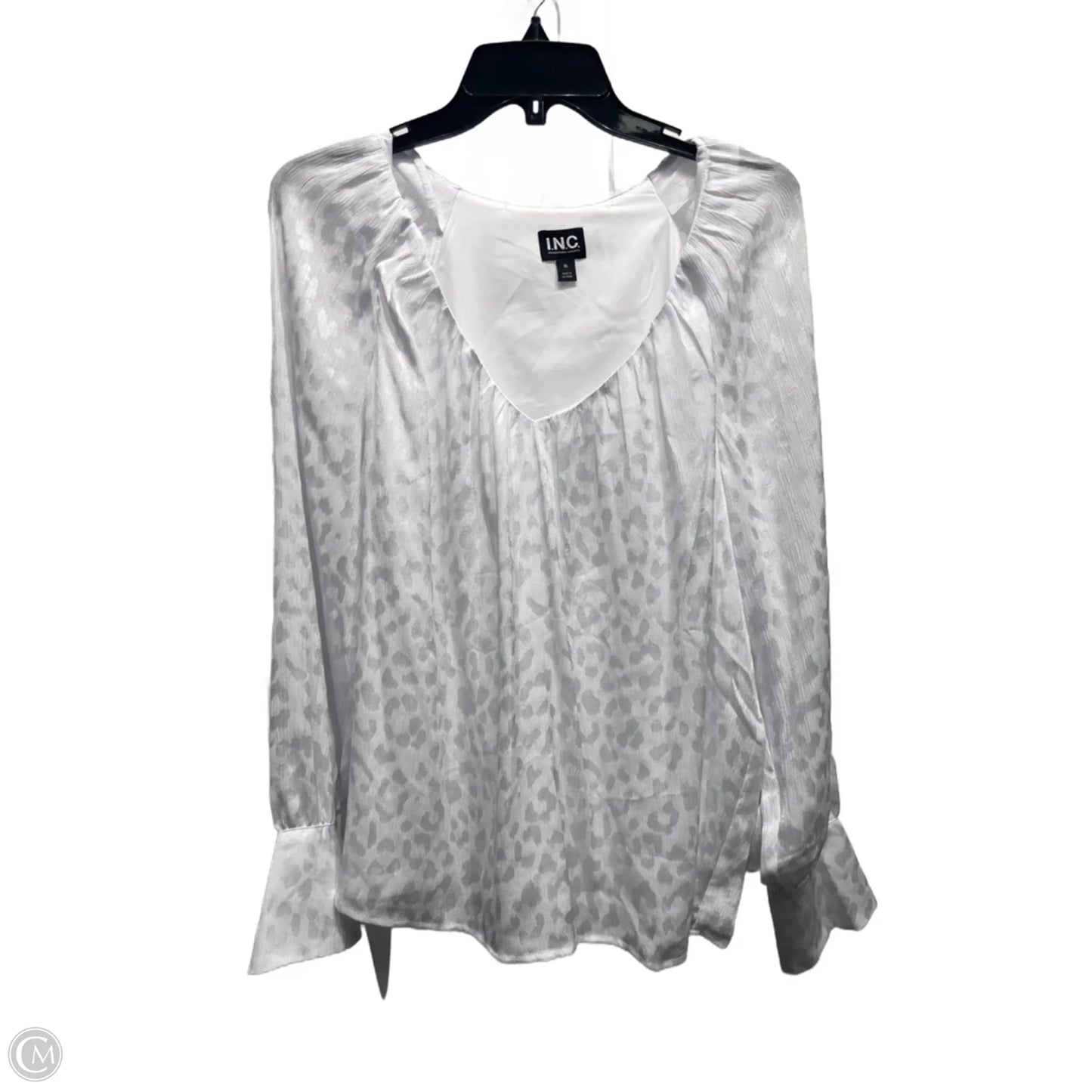 Blouse Long Sleeve By Inc In White, Size: Xl