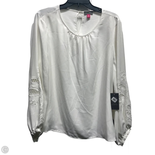 Blouse Long Sleeve By Vince Camuto In White, Size: Xl
