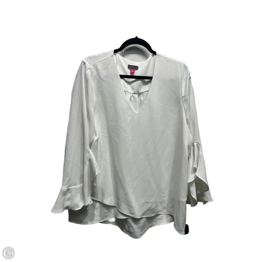 Blouse Long Sleeve By Vince Camuto In White, Size: Xl