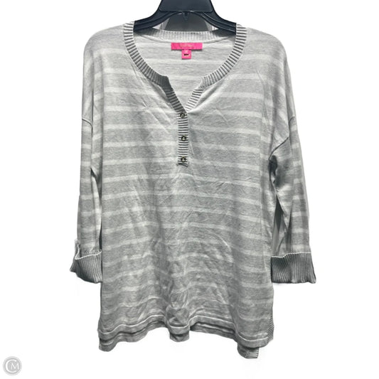 Sweater Designer By Lilly Pulitzer In Grey & White, Size: M