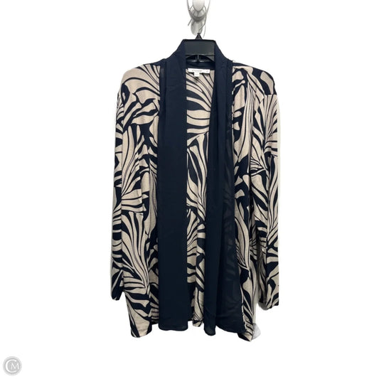 Cardigan By Chicos In Blue & Tan, Size: L
