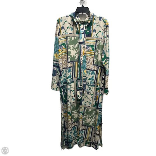 Dress Casual Maxi By Chicos In Blue & Green, Size: Xl