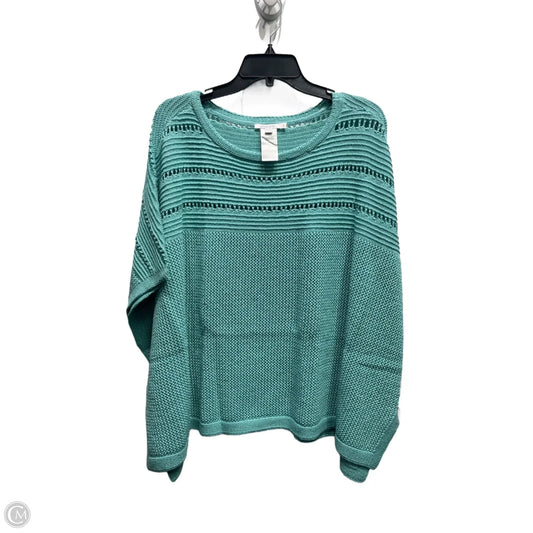 Sweater Short Sleeve By Chicos In Teal, Size: Xl