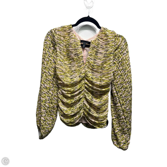 Blouse Long Sleeve By White House Black Market In Tan & Yellow, Size: 0