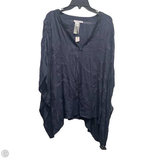 Blouse Short Sleeve By Chicos In Navy, Size: Xl