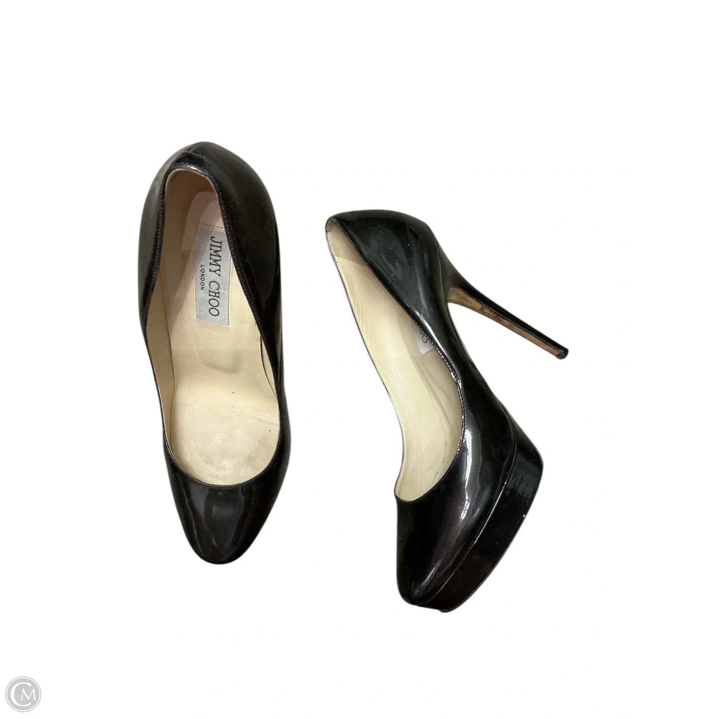 Shoes Luxury Designer By Jimmy Choo In Grey, Size: 9.5