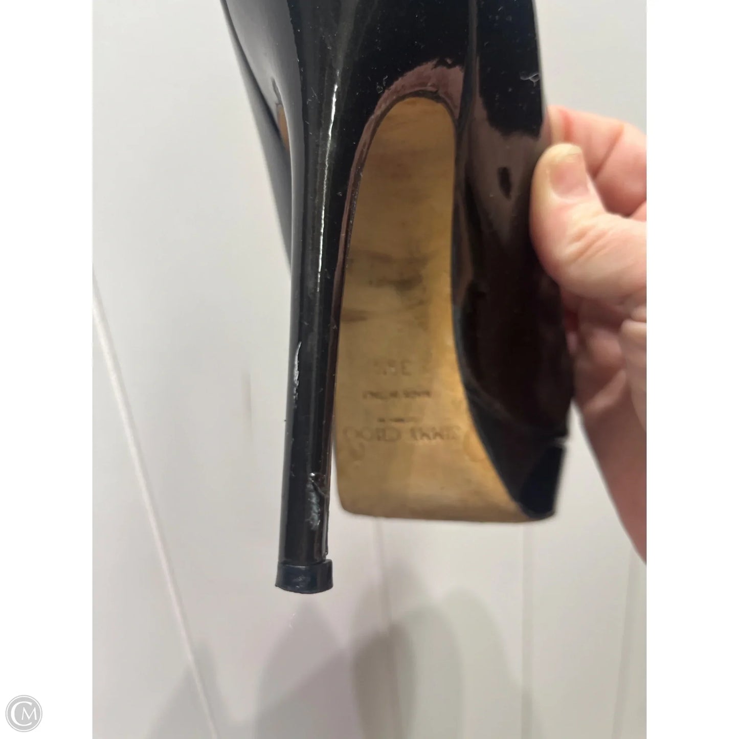 Shoes Luxury Designer By Jimmy Choo In Grey, Size: 9.5