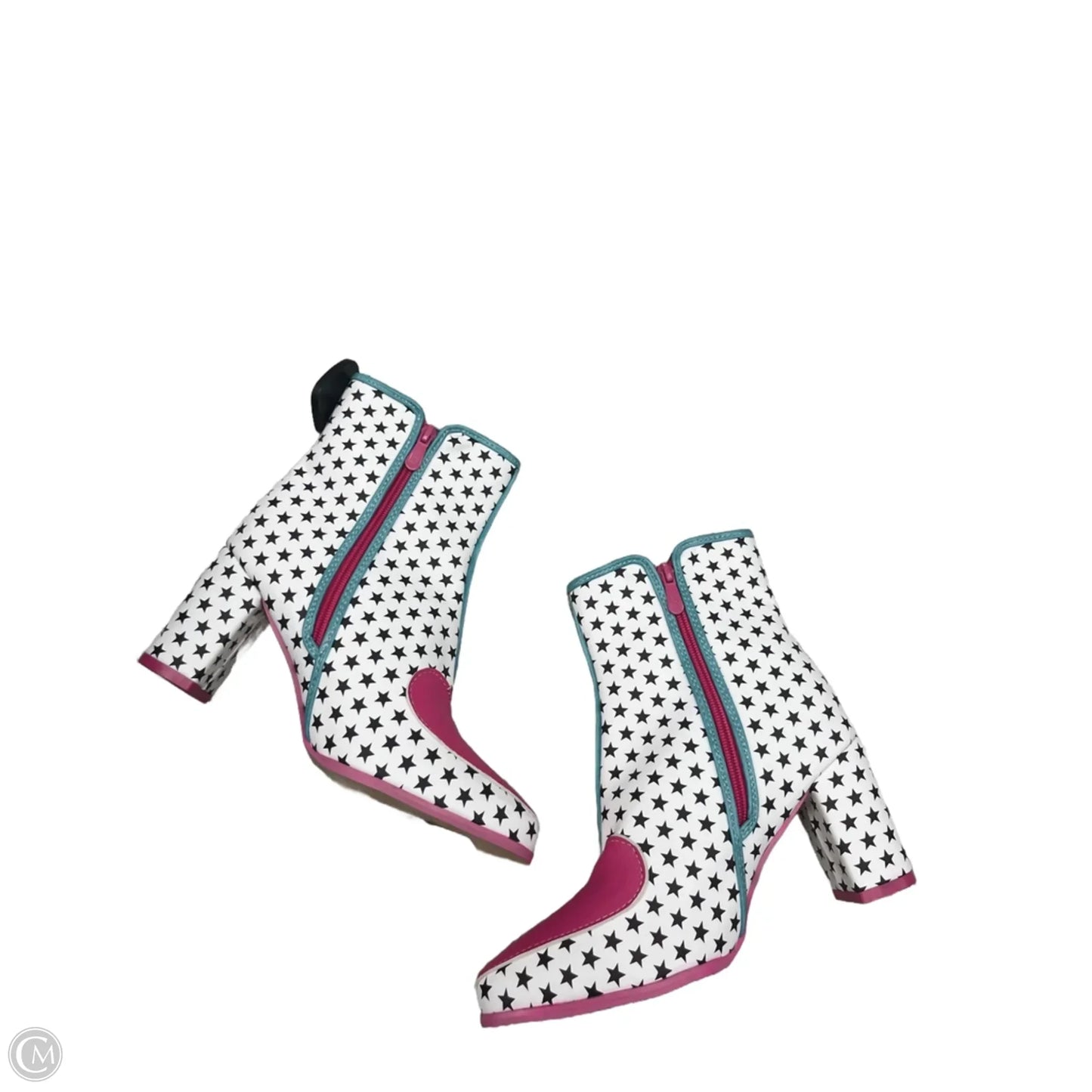 Boots Ankle Heels By Clothes Mentor In Black & Pink, Size: 9