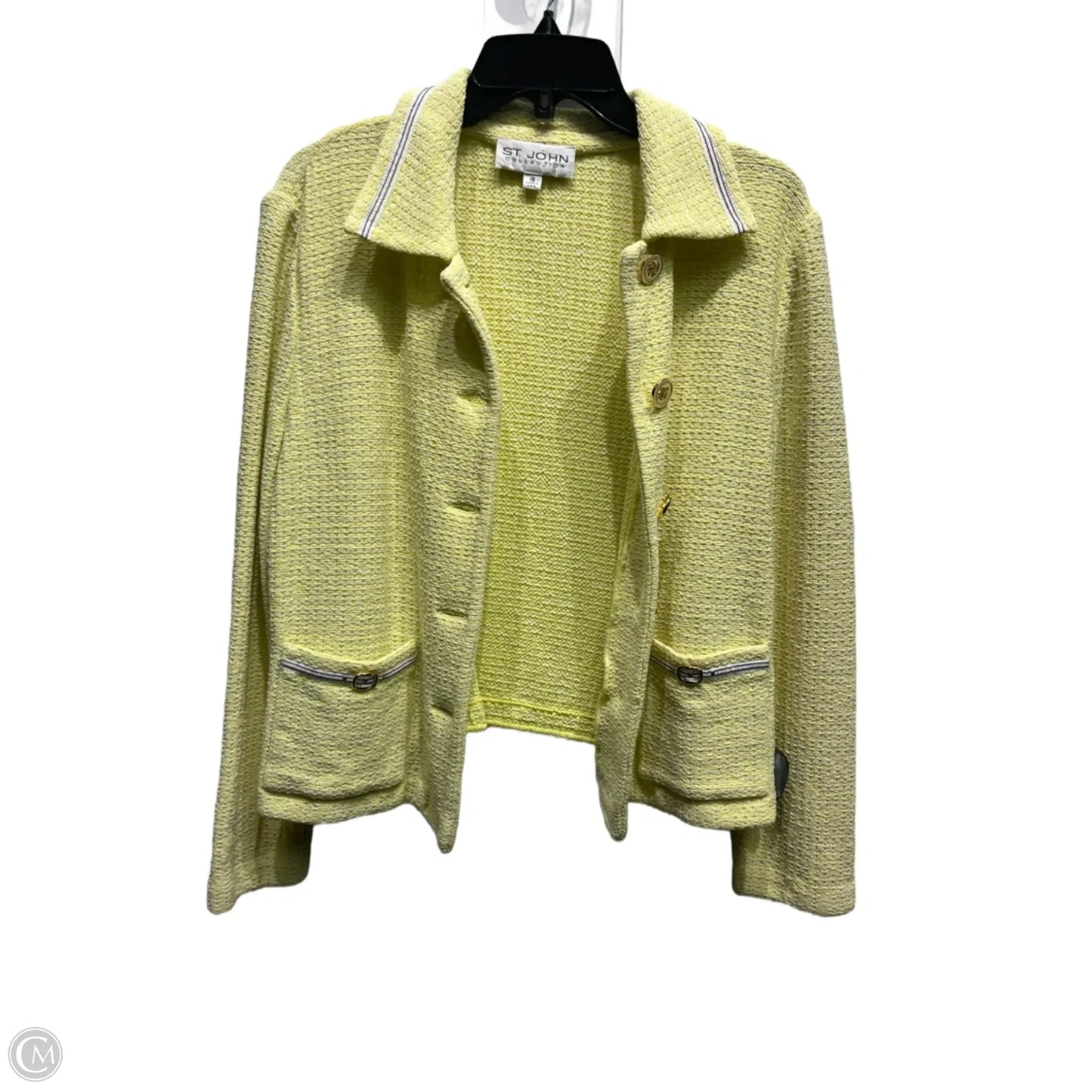 Jacket Luxury Designer By St John Collection In Yellow, Size: 12