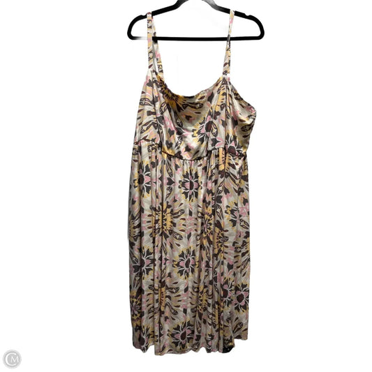 Dress Casual Midi By Torrid In Orange & Pink, Size: 3x