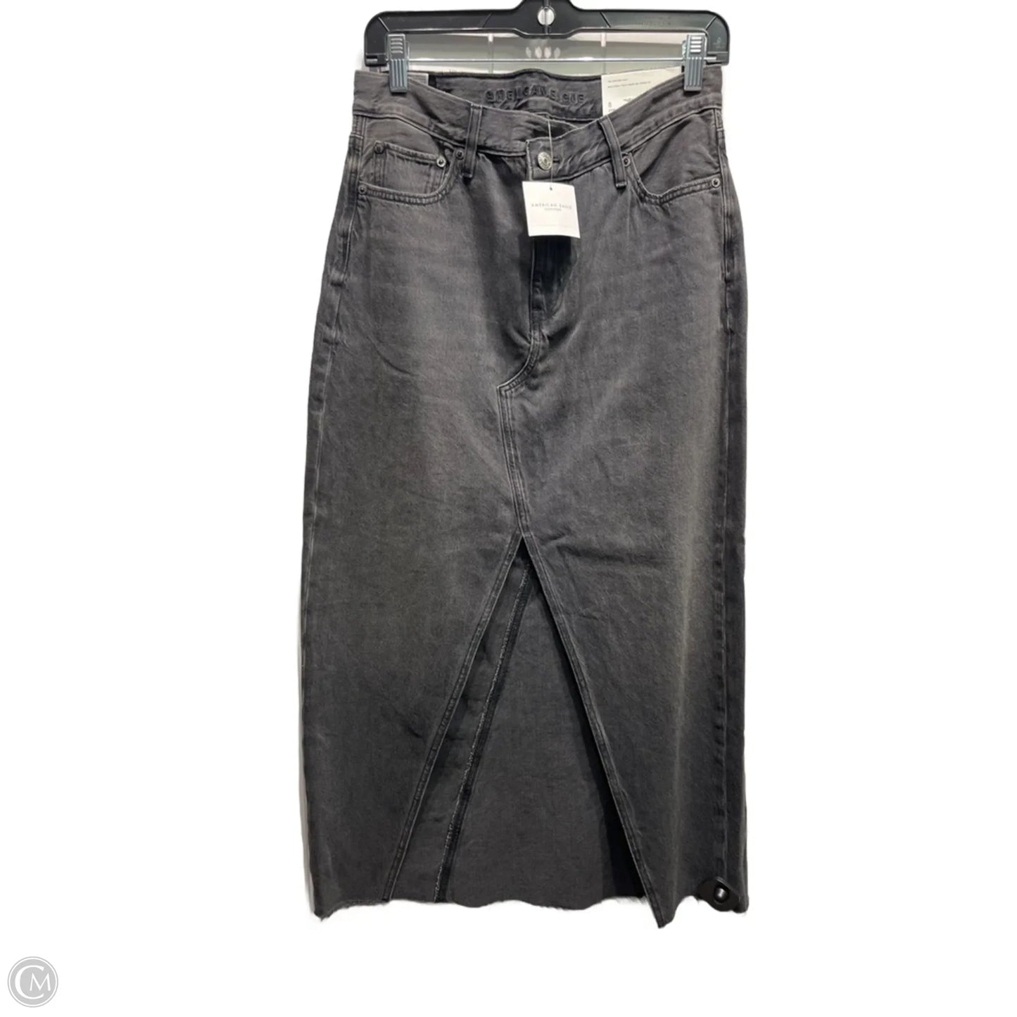 Skirt Maxi By American Eagle In Black Denim, Size: 8