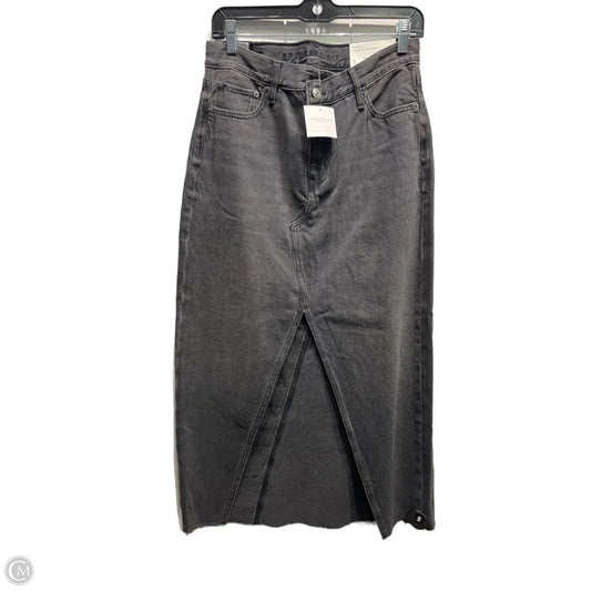 Skirt Maxi By American Eagle In Black Denim, Size: 8