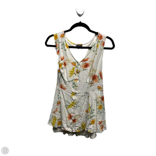 Top Sleeveless By Torrid In White & Yellow, Size: Xl