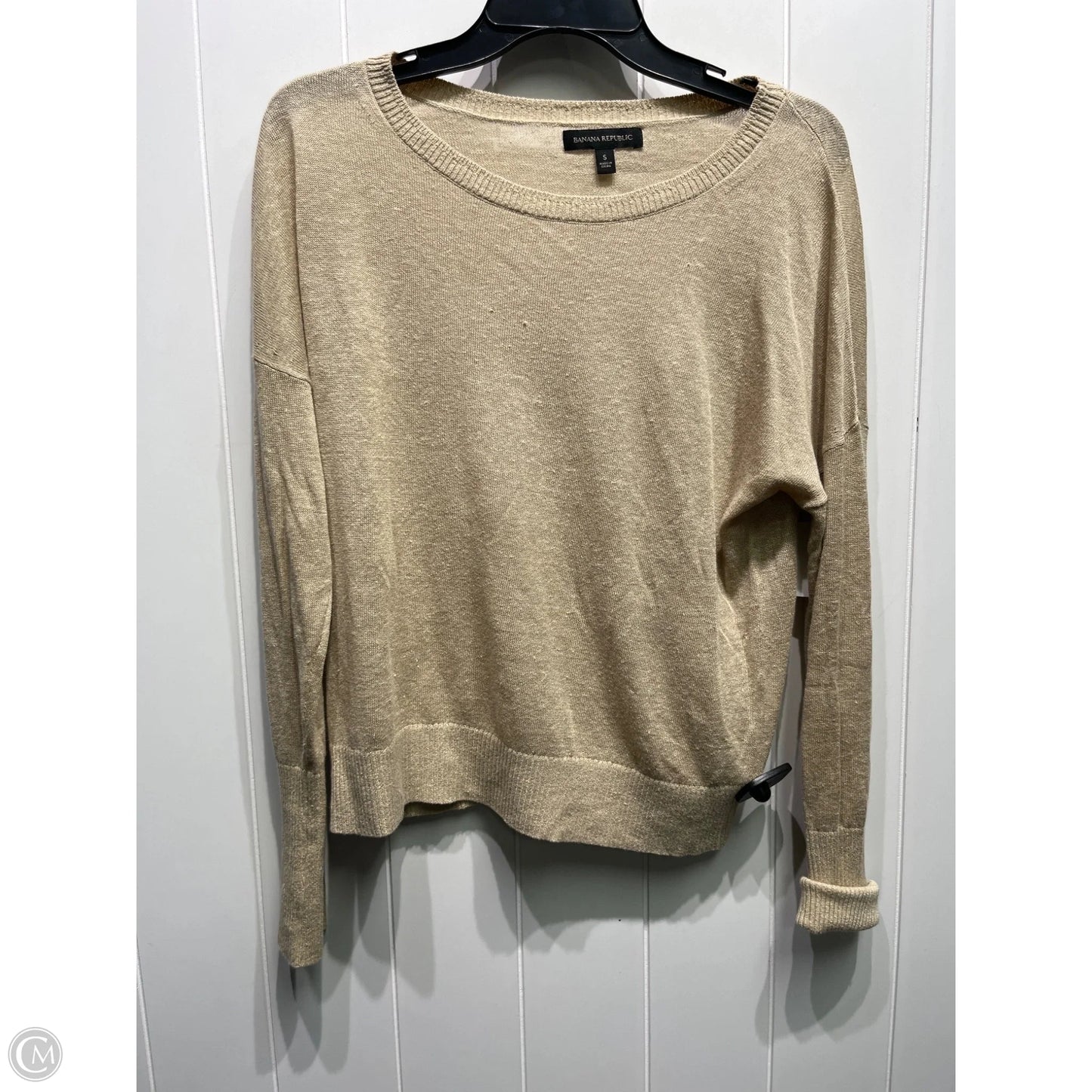 Top Long Sleeve By Banana Republic In Tan, Size: S
