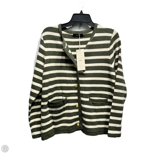 Sweater Cardigan By Dokotoo In Green & White, Size: M