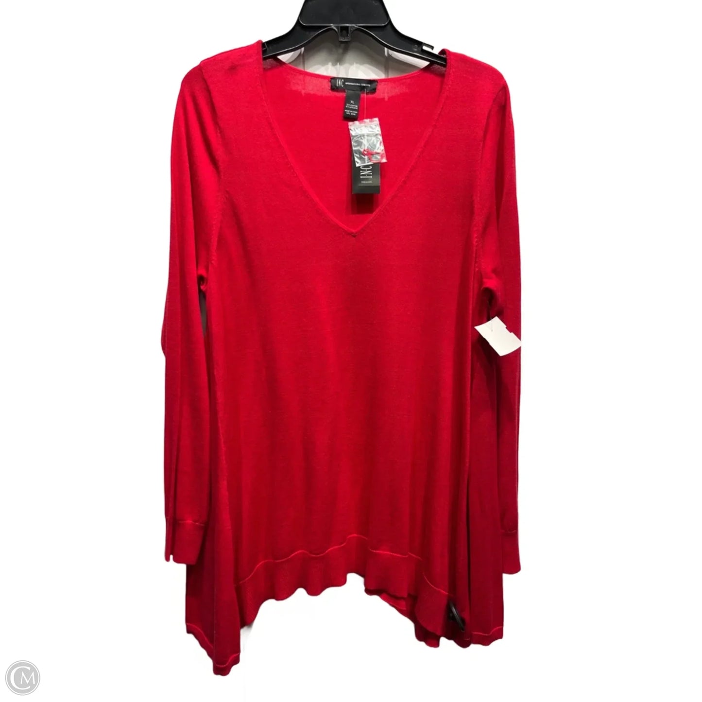 Top Long Sleeve By Inc In Red, Size: Xl