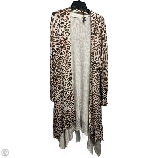 Sweater Cardigan By Chicos In Animal Print, Size: Xl