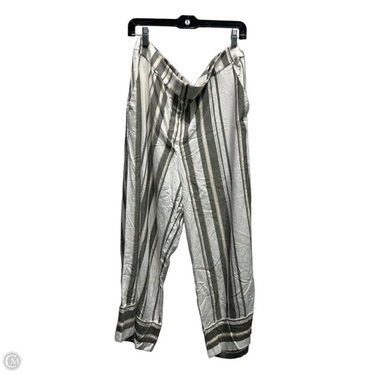 Pants Wide Leg By Loft In Green & White, Size: L