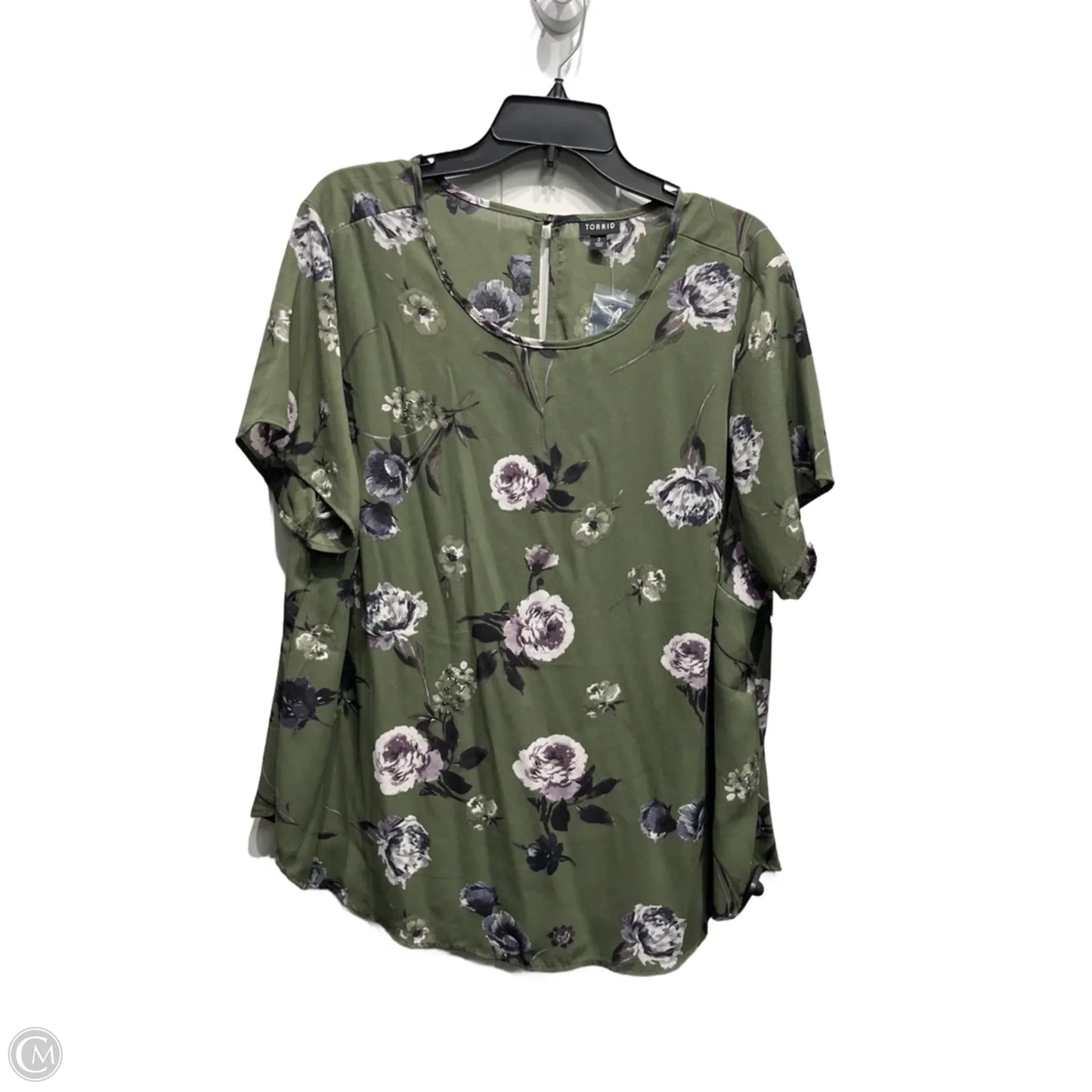 Top Short Sleeve By Torrid In Green & Purple, Size: 2x