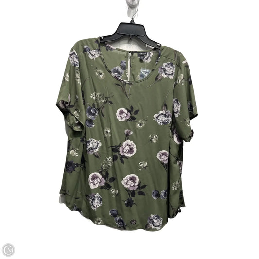 Top Short Sleeve By Torrid In Green & Purple, Size: 2x