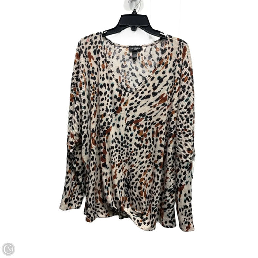 Top Long Sleeve By In Studio In Animal Print, Size: 3x