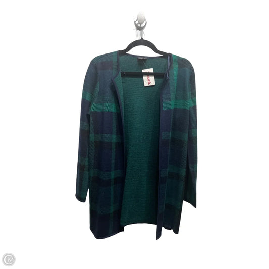 Sweater Cardigan By Talbots In Blue & Green, Size: M