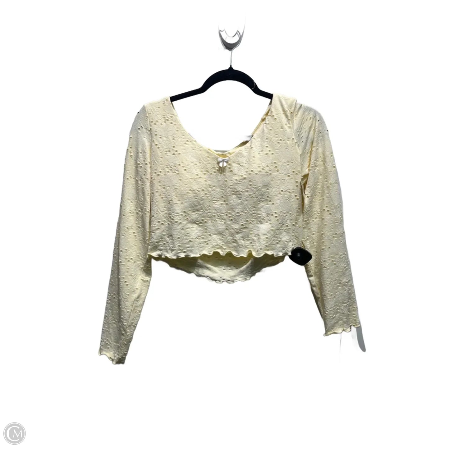 Top Long Sleeve By Aerie In Yellow, Size: L